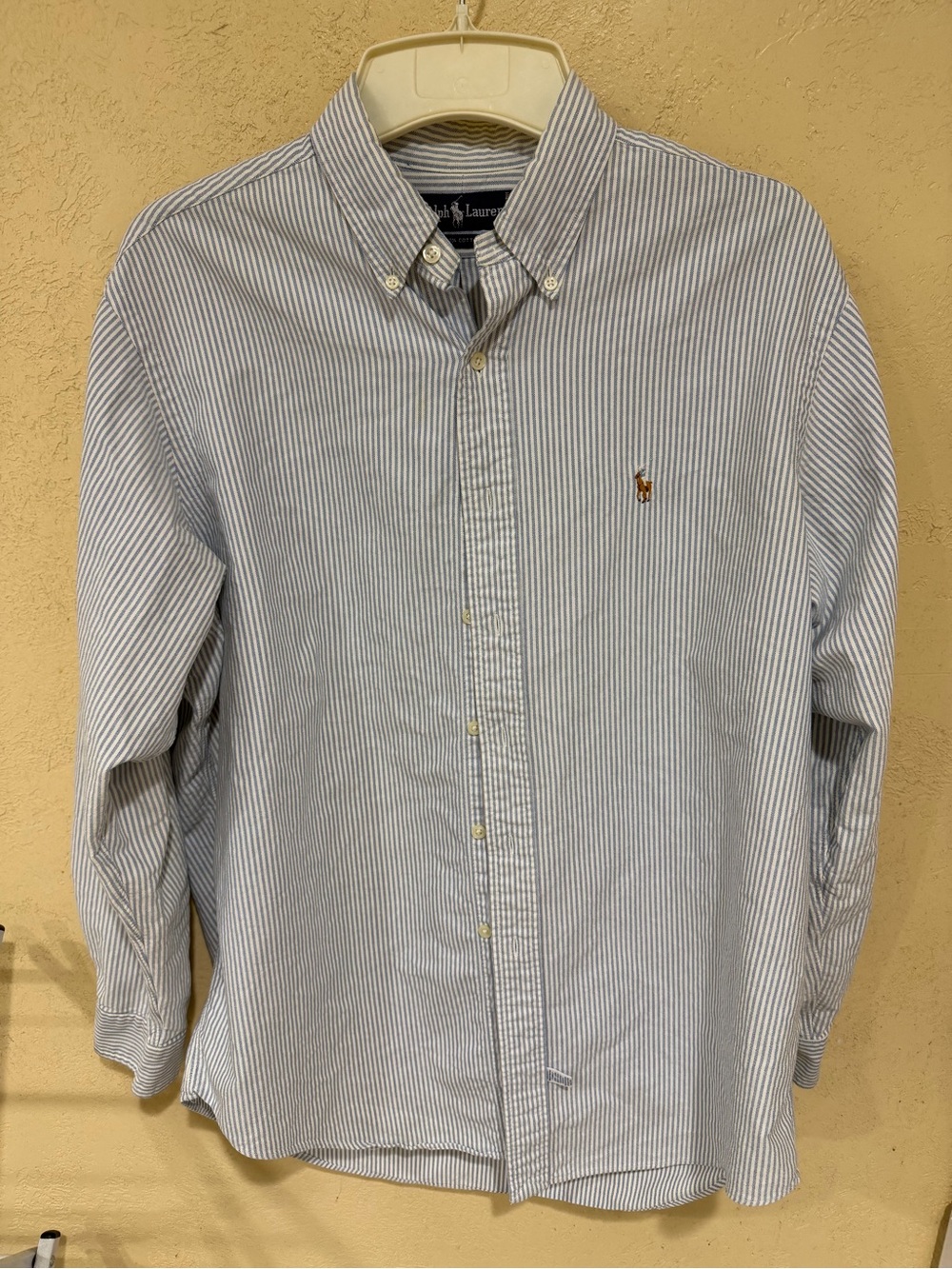 Ralph Lauren Light Blue & White Striped Button-Down Shirt